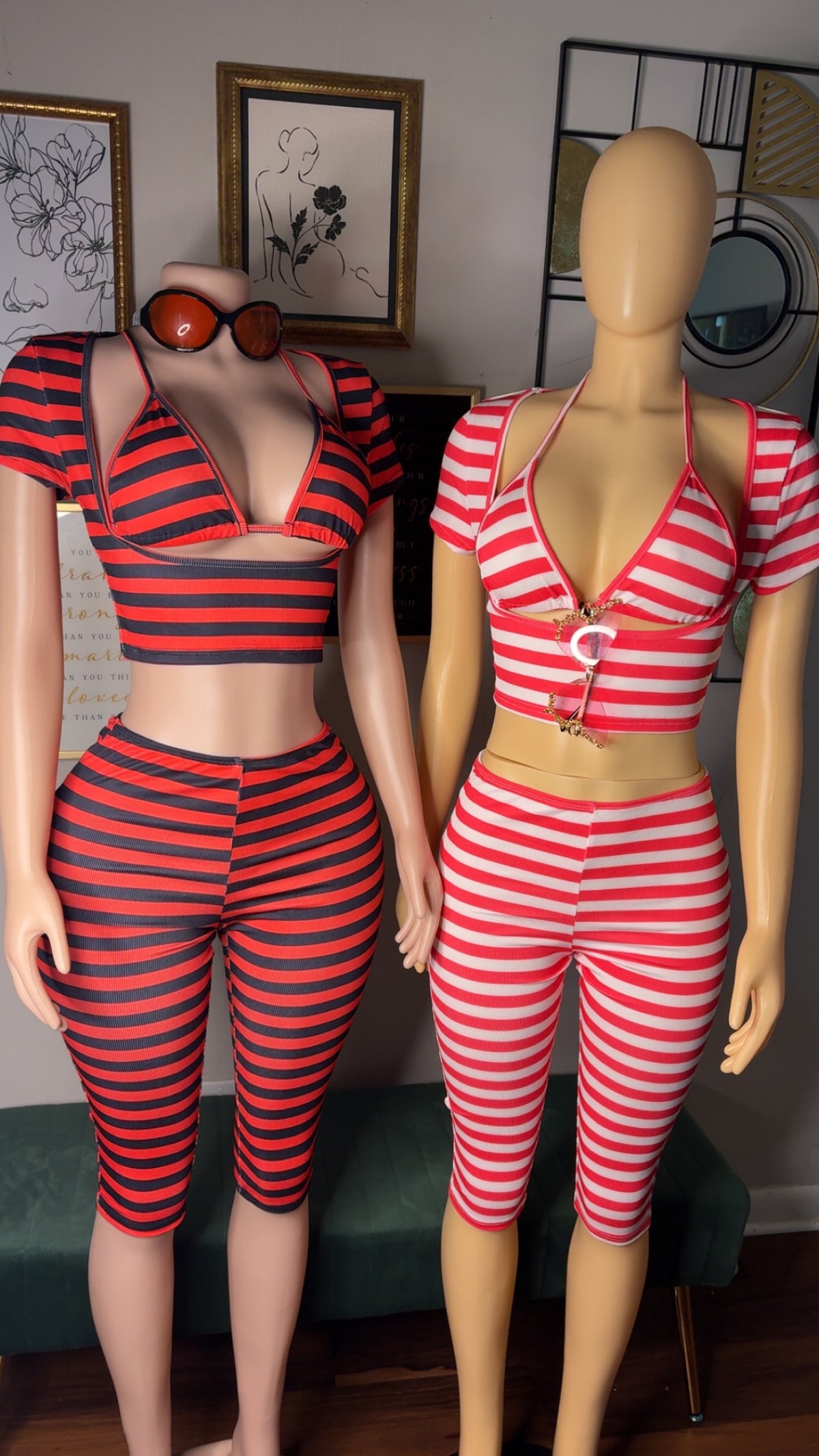 STRIPE TEASE 3-piece set