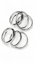Stacked silver bangles