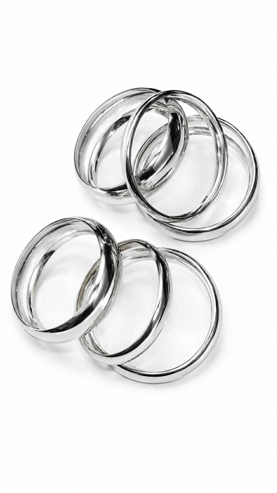 Stacked silver bangles